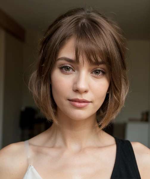 Cropped Blonde Layers with Bangs