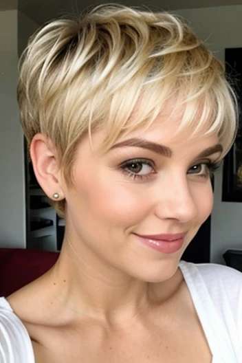 Curly Blonde Pixie