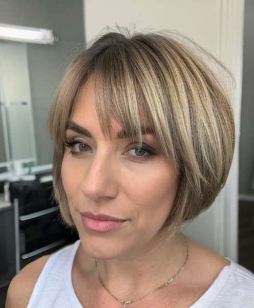 Feathered Bob with Side Bangs