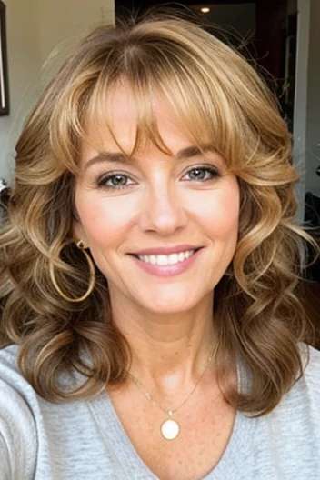 Honey Blonde Loose Layered Curls