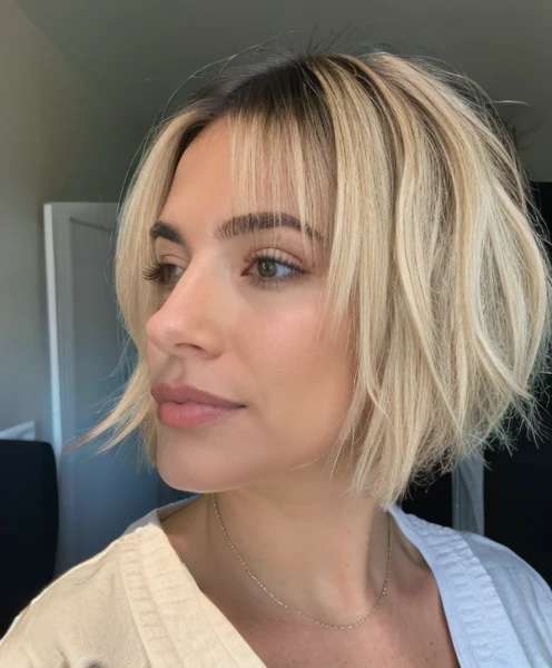 Inverted Bob with Highlights