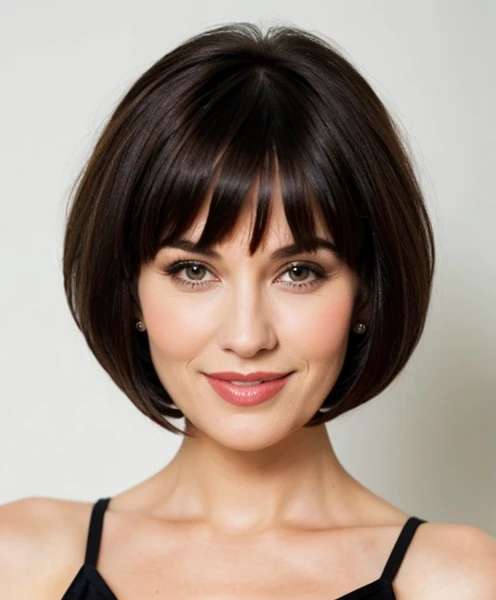 Rounded Bob with Bangs