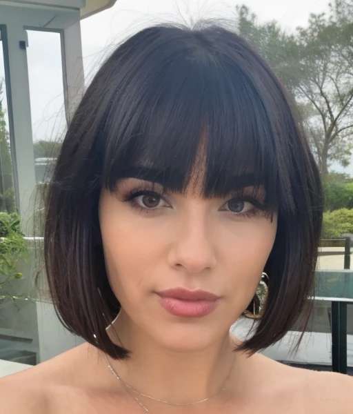 Rounded Bob with Bangs