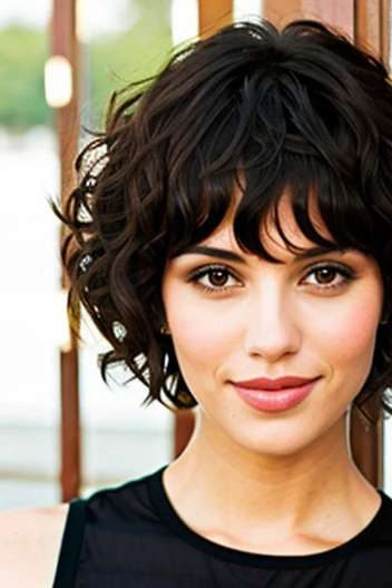 Short Curly Shag with Bangs