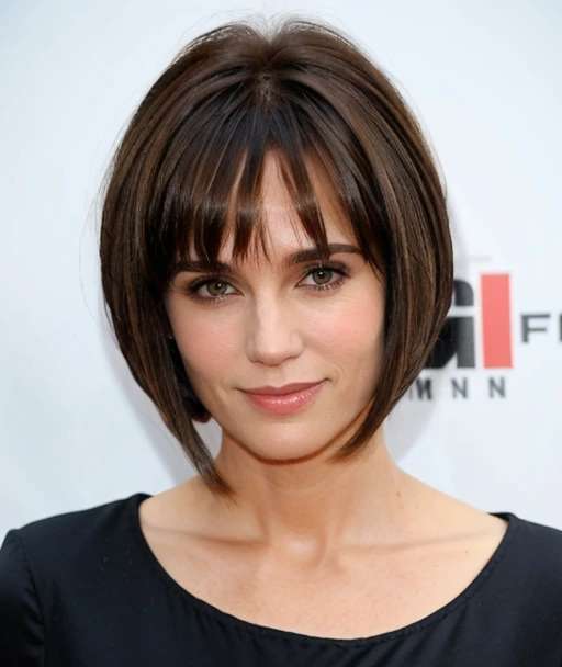 Straight Medium Length Cut with Bangs