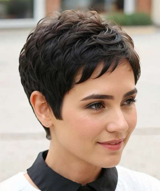 Textured Pixie Hairstyle for Women Over 50 with Fine Hair