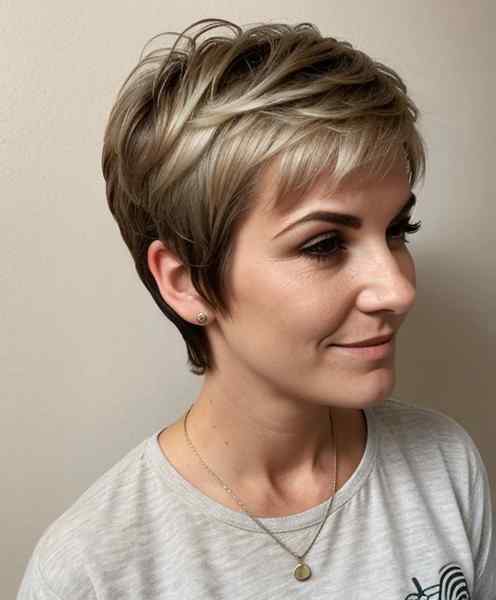 Textured pixie haircut