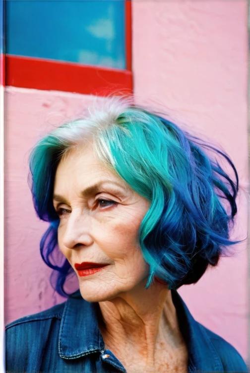 Choppy wavy bob hairstyle on a 60-year-old woman, adding texture and modern flair to her look.