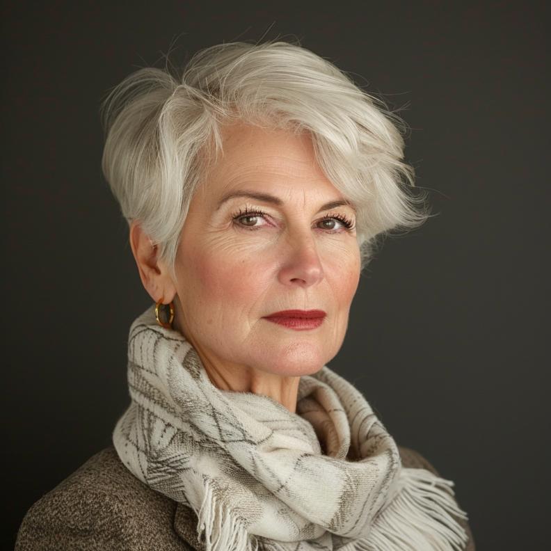 Elegant Soft Tapered Cut for Women Over 60 with Fine Hair, enhancing softness and volume.