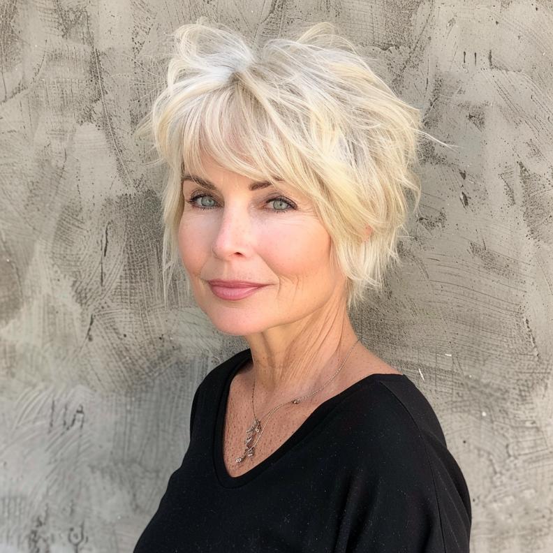 Modern Textured Crop for Women Over 60 with Fine Hair, creating a fuller, stylish look