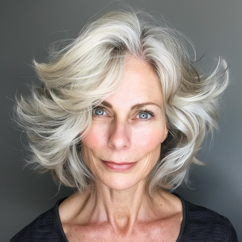 Playful Flipped Out Bob for Women Over 60 with Fine Hair, adding movement and volume.