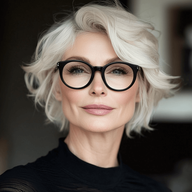 Short Hairstyles For Women Over 50 With Glasses