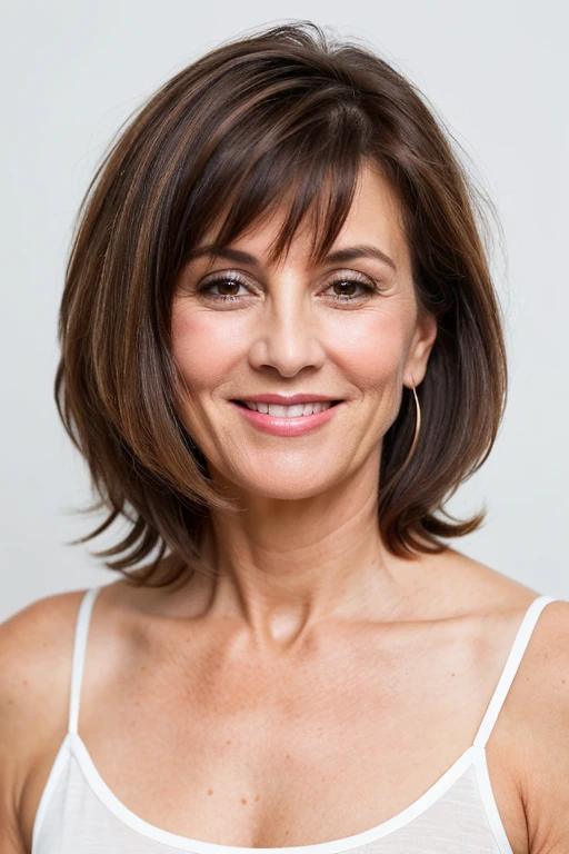 Short layered cut for women over 50 with fine hair, enhancing volume and texture with short layers