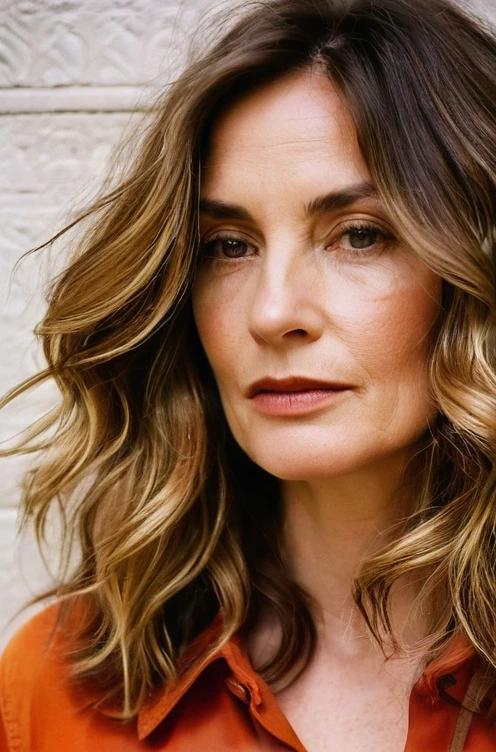 Soft, balayage waves that blend natural tones, adding dimension and elegance for women over 40.