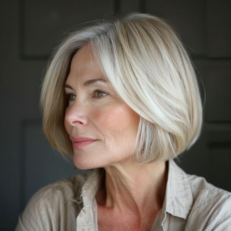 Sophisticated Graduated Bob for Women Over 60 with Fine Hair, adding height and fullness