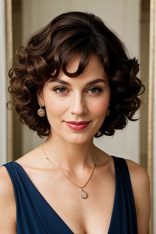 Vintage curly bob evoking a timeless and elegant style for a woman over 50