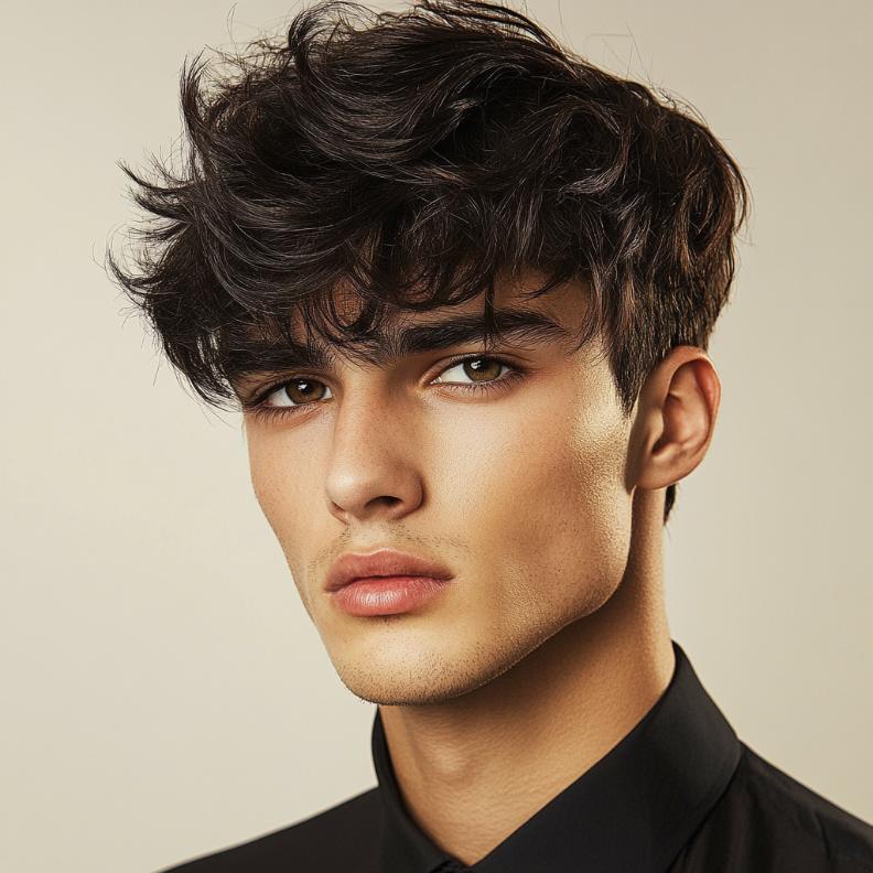 A chic French crop, offering a modern twist on medium length hairstyles for men.