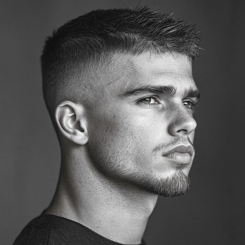 A crisp Short Taper Fade, perfect for refined Short Hairstyles and Haircuts for Men.