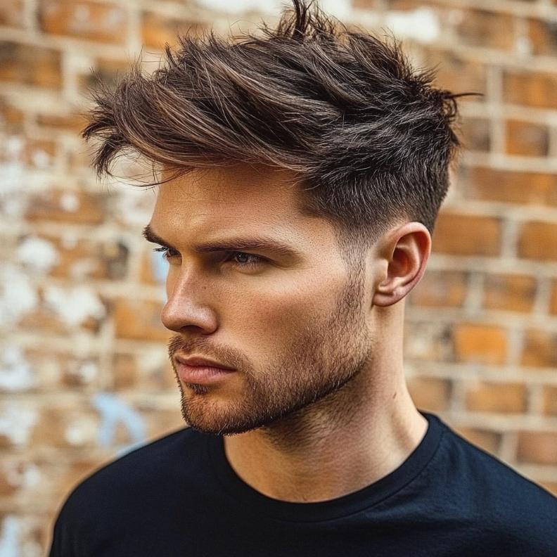 A modern take on Edgar haircuts for men with added texture for a casual look.