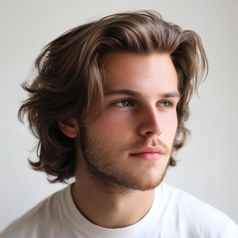 A relaxed bro flow, a popular choice in medium length hairstyles for men who enjoy a laid-back look.