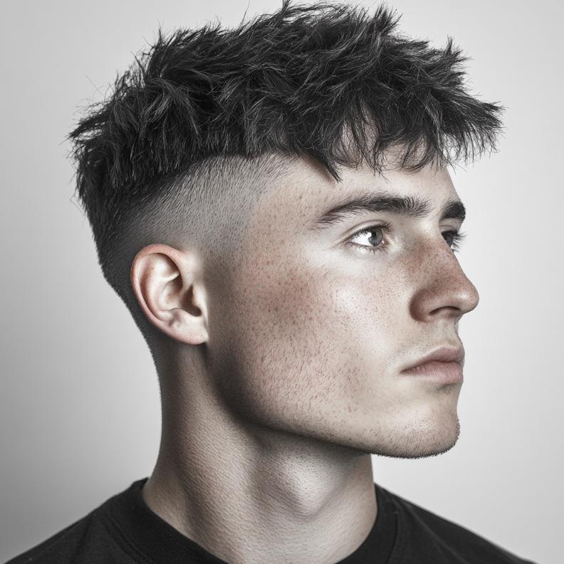 A sharp High Fade with a textured top, a stylish choice in Short Hairstyles and Haircuts for Men.