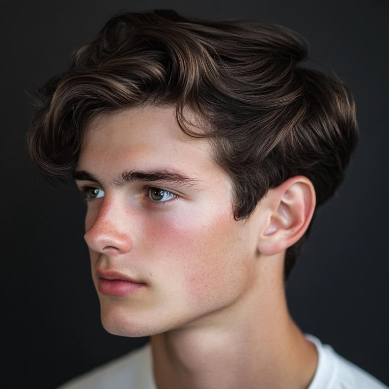 A sharp Ivy League cut, demonstrating the refined nature of medium length hairstyles for men.