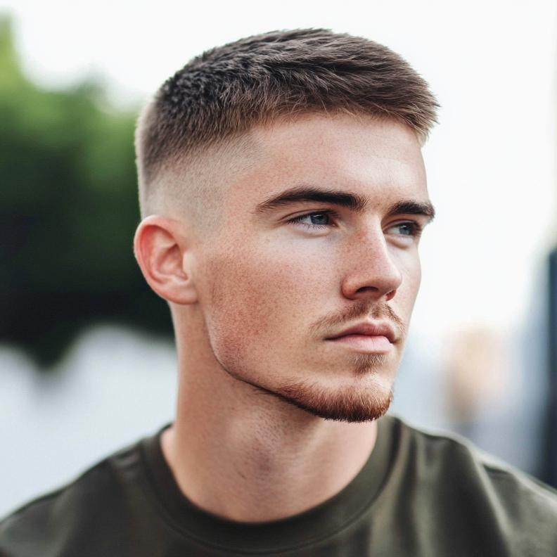 A simple and sleek version of short Edgar haircuts for men.