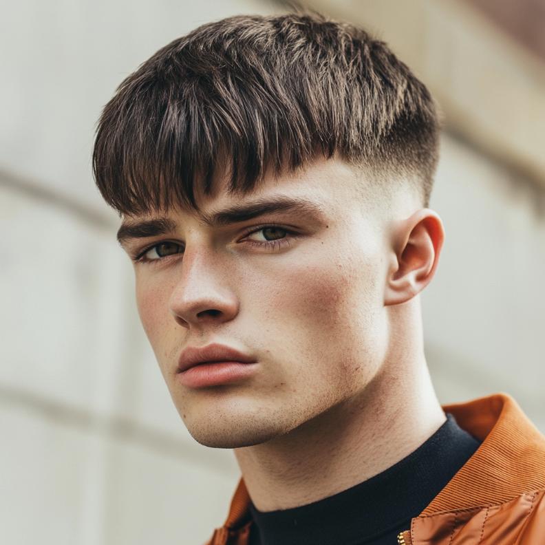 A traditional, sharp fringe style that exemplifies classic Edgar haircuts for men.