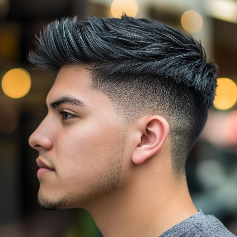 The burst fade brings a modern flair to this edgy Edgar haircut for men.